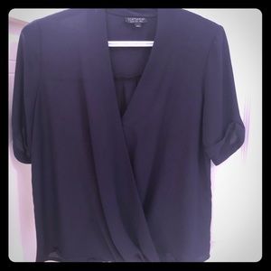 Topshop Navy Blouse